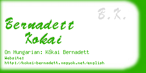 bernadett kokai business card