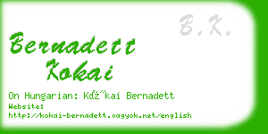 bernadett kokai business card